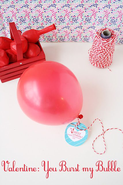 balloon valentine, burst my bubble, valentine printable, free printable valentine