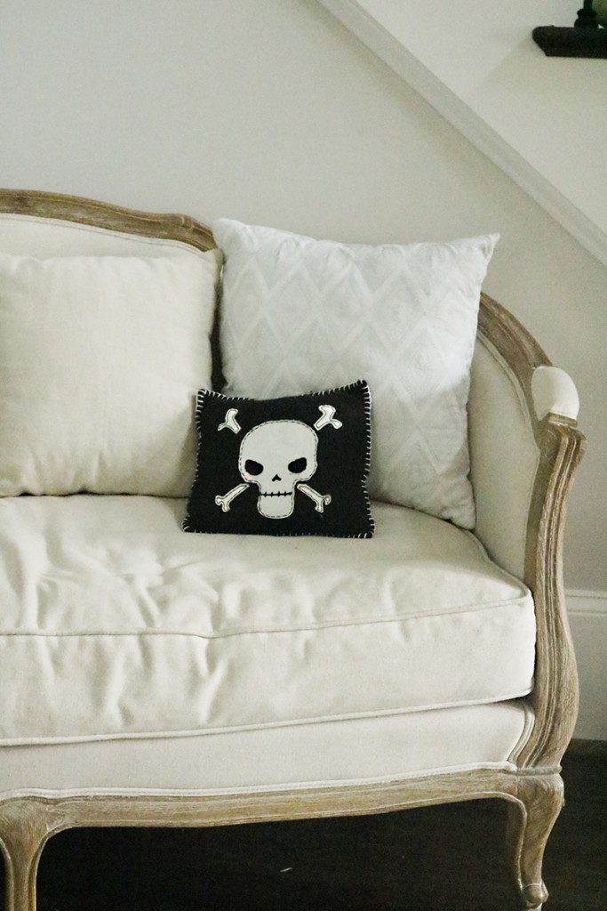 modern halloween decorations black and white pillow