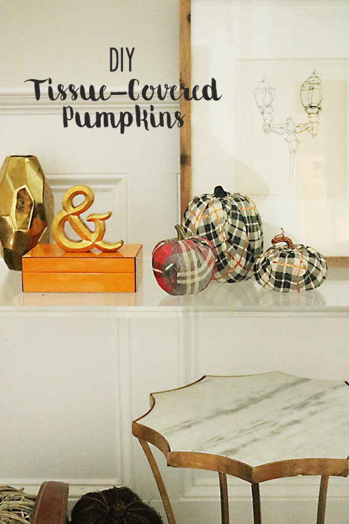 pumpkin decorating craft diy with tissue paper