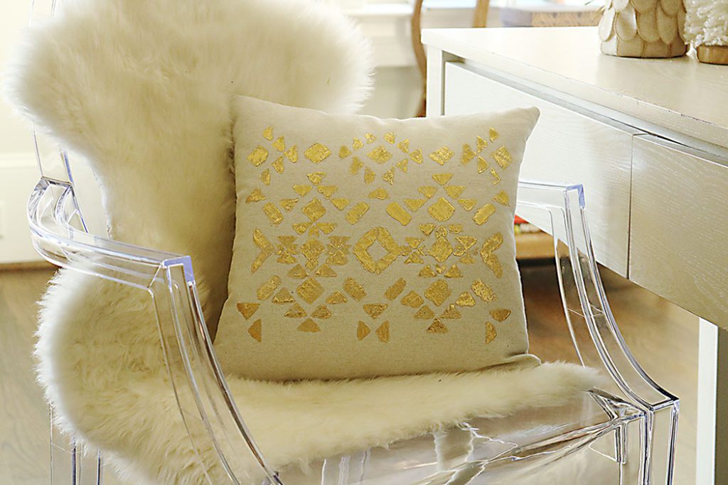 gold-foil-pillow-on-clear-chair-tutorial
