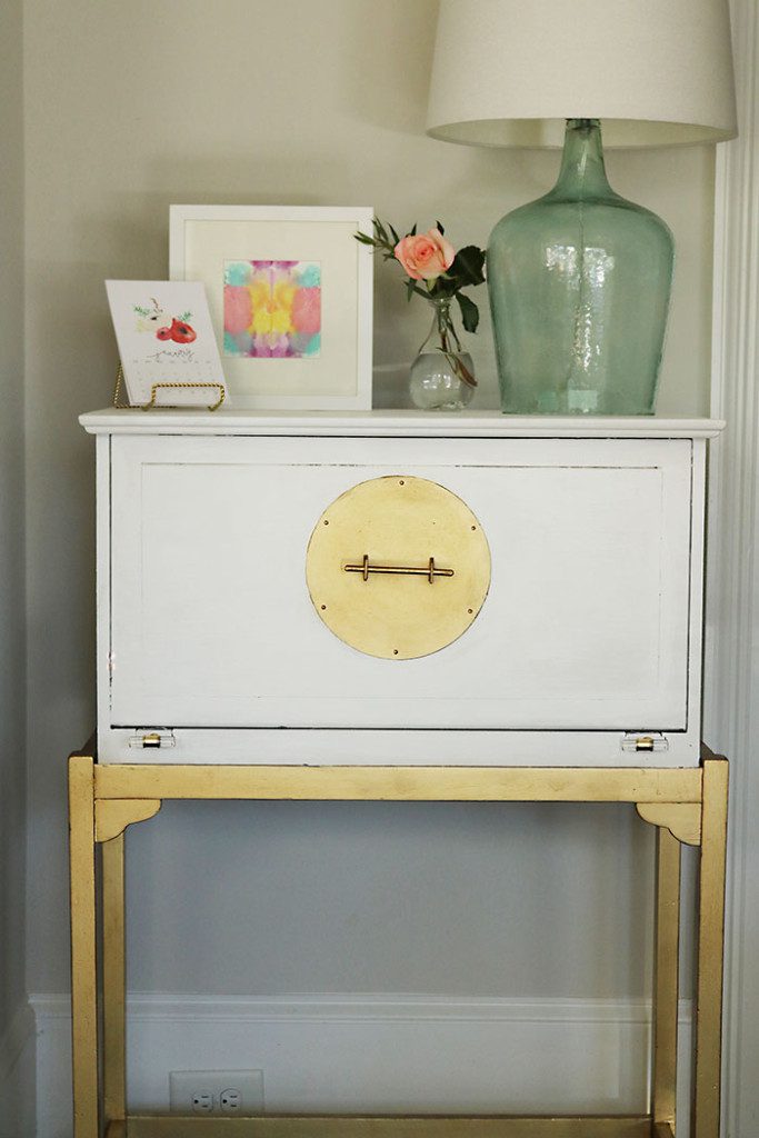 how-to-paint-furniture-white-and-gold-without-sanding