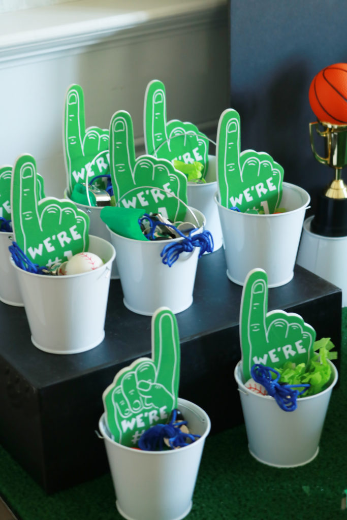  Sports Themed Birthday Party, We're Number 1 Foam Fingers || Darling Darleen