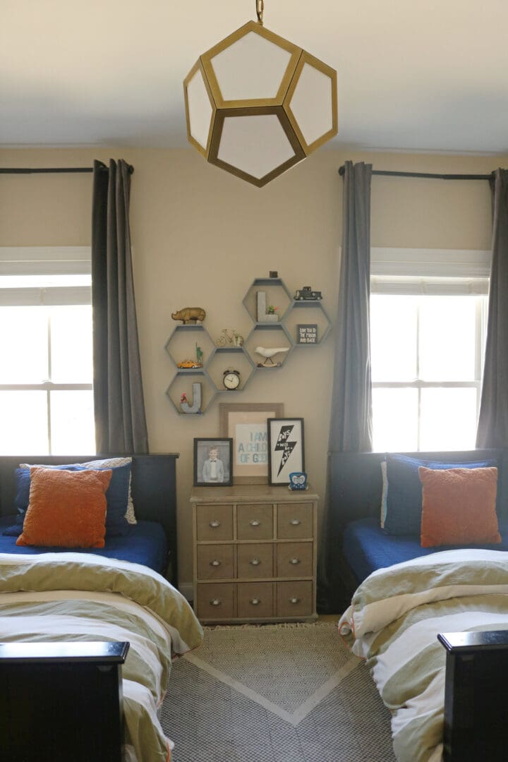 Maximize every space in a Shared Boy's Bedroom with budget-friendly ideas || Darling Darleen