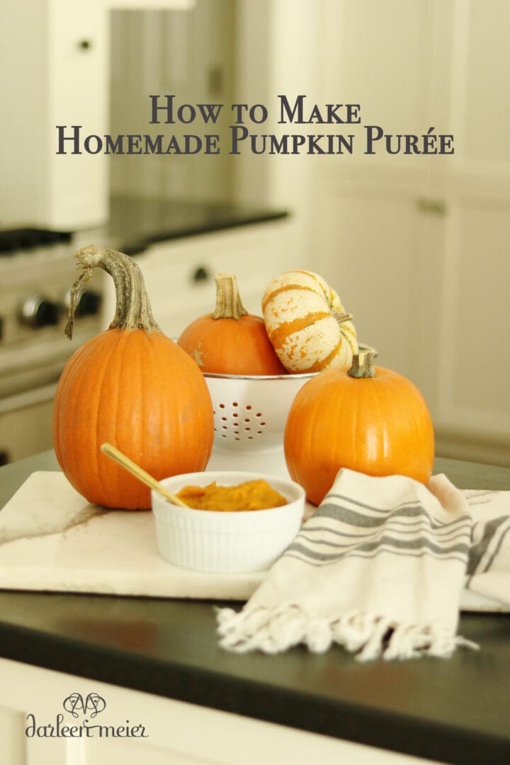 Save your pumpkins!  Skip the canned pumpkin!  How to Make Homemade Pumpkin Purée is so easy!  Get the how to || Darling Darleen #darlingdarleen #homemade #pumpkinpuree