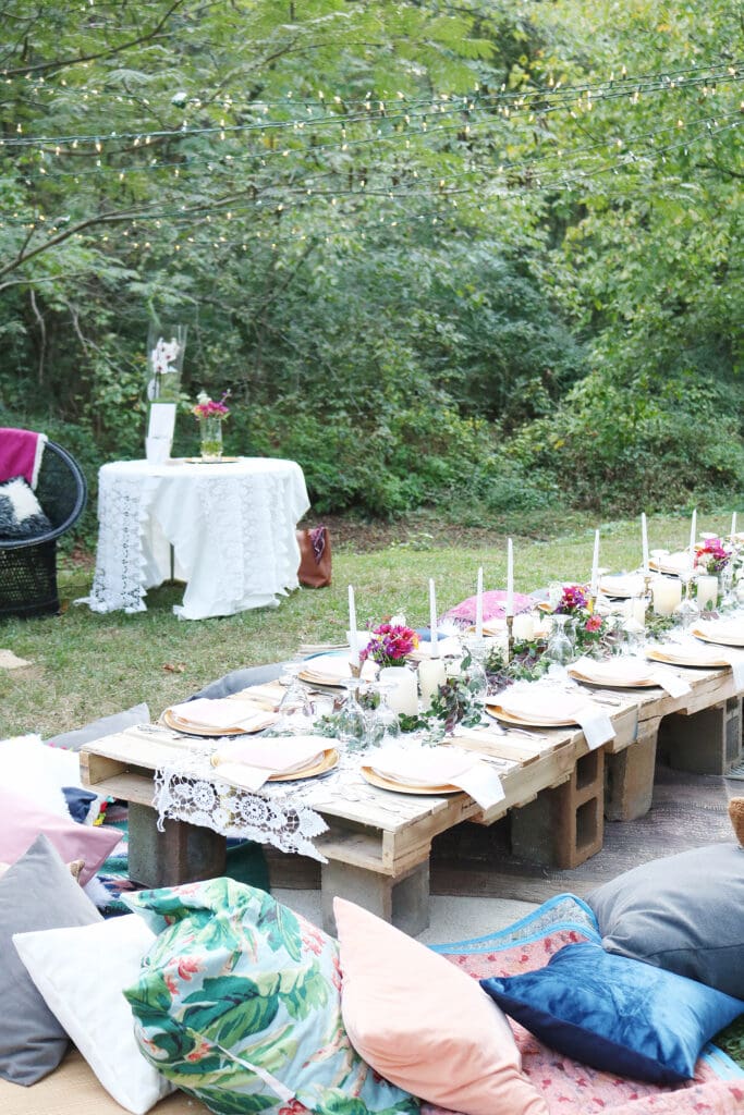 The Perfect Celebration to Ring in Your Birthday with this Bohemian Backyard Dinner Party under a moonlight evening with dear friends || Darling Darleen Top Lifestyle CT Blogger #bohemiandinner