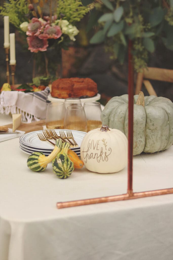 Decorating your Thanksgiving Table plus an easy DIY Over-The-Table Floral Rod to Make Your Thanksgiving Table a Feast to Remember and to use for all your festive holidays.  || Darling Darleen Top Lifestyle CT Blogger #thanksgivingtable #thanksgiving #darlingdarleen 