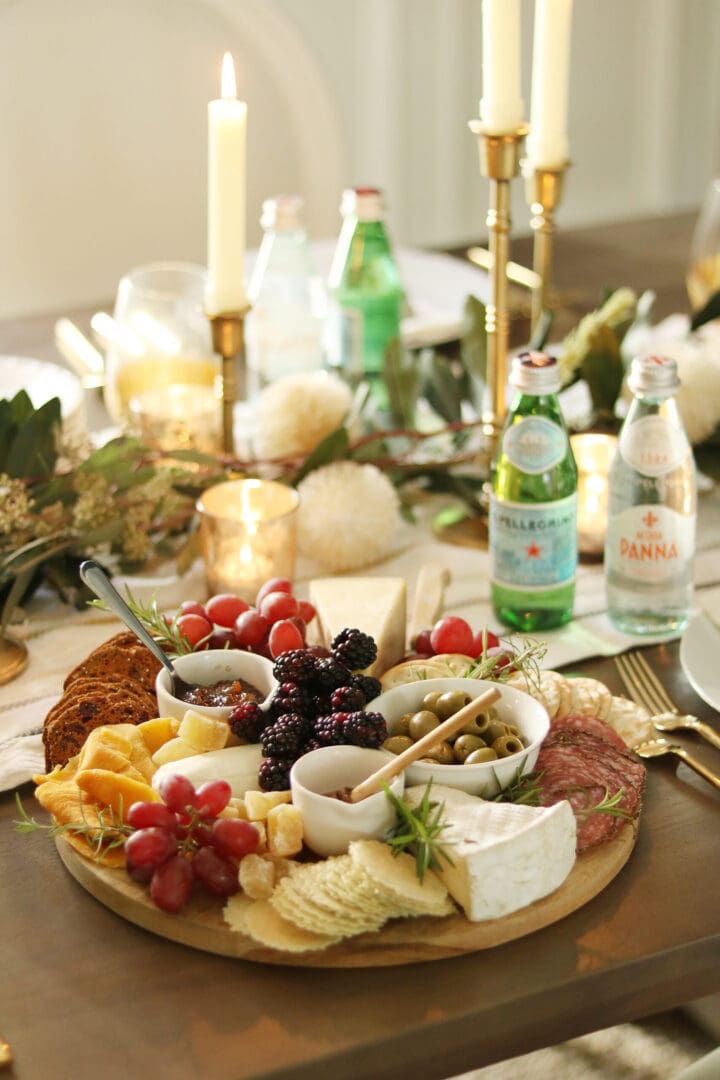 5 Ways to bring the restaurant experience to your home with Acqua Panna and Pellegrino single-serve glass bottles perfect to add the table. cheese board charcuterie board.  || Darling Darleen Top Lifestyle Blogger
