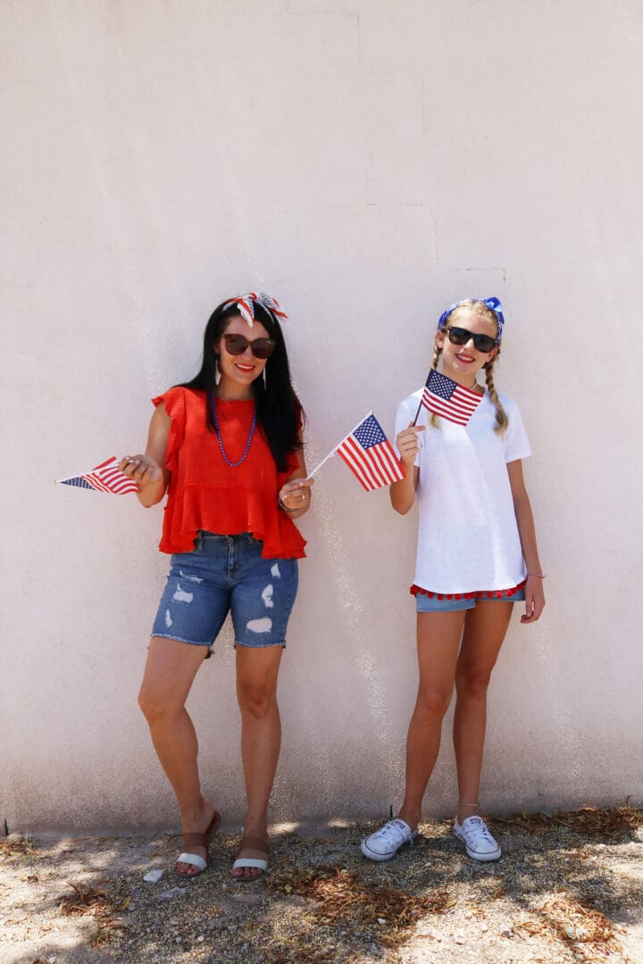 4th of July Outfit , fourth of July, red white and blue outfit, red dress, summer dress, patriotic dress, American flag, Bermuda shorts with red shirt || Darling Darleen Top Lifestyle CT Blogger  #4thofjuly #fourthofjuly