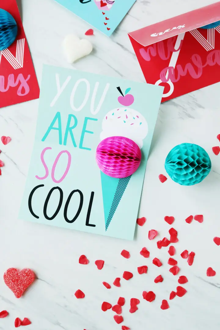 Valentine's Honeycomb Pop-Up Cards | Ice Cream Valentines | Blowing Bubbles Valentine's | Hot Air Balloon Valentine's || Darling Darleen