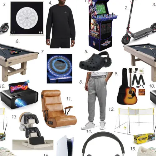 Collage of various products including arcade games, workbenches, footwear, furniture, and electronic devices on a white background.