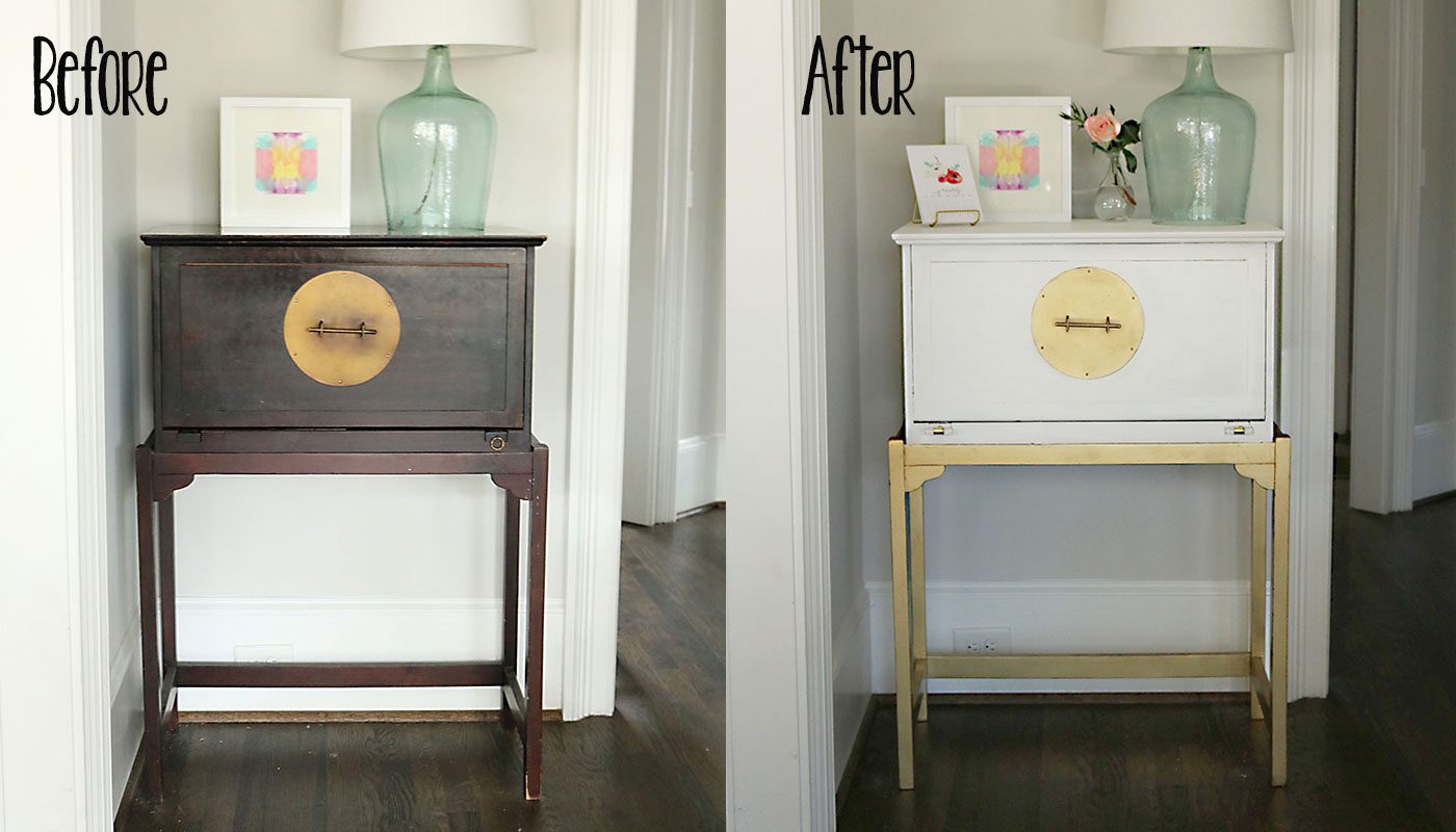 DIY Painted White and Gold Furniture Amy Howard at Home OneStep Paint