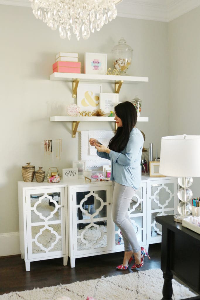 home office studio jewelry case with shelves Darling Darleen A