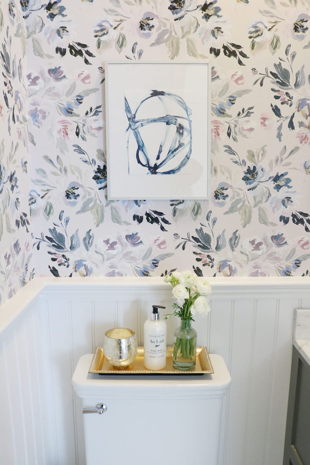 powder bathroom remodel abstract painting Darling Darleen A