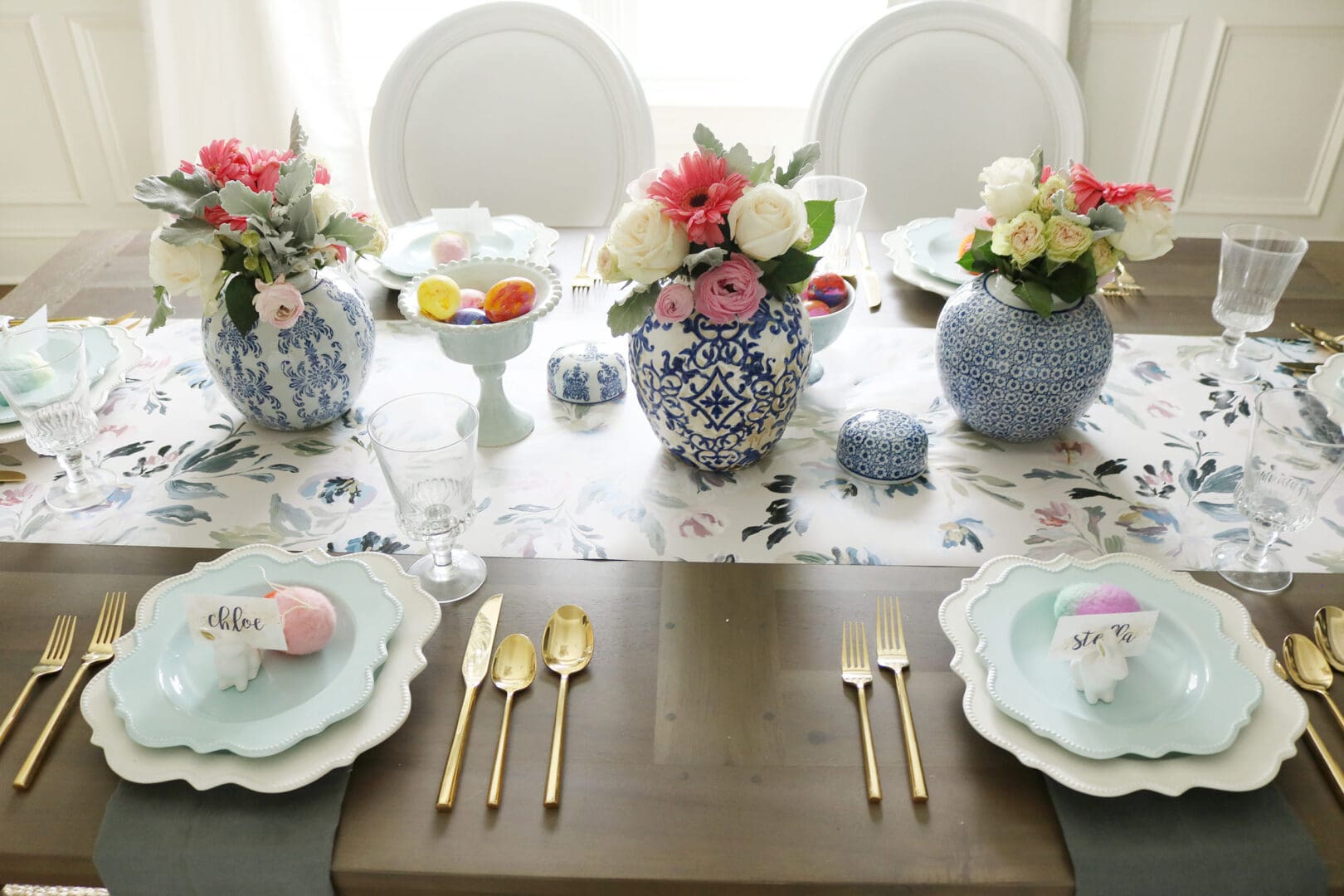 Easter Table with Blue and White - Darling Darleen | A Lifestyle Design ...
