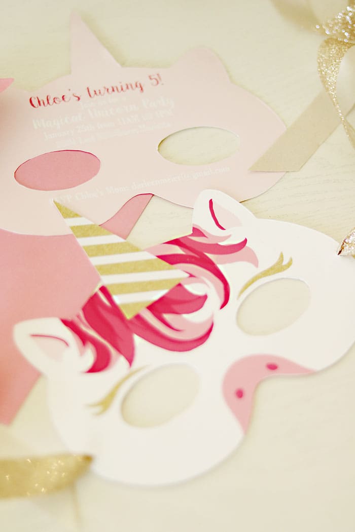 Unicorn Mask Invitation - Darling Darleen | A Lifestyle Design Blog