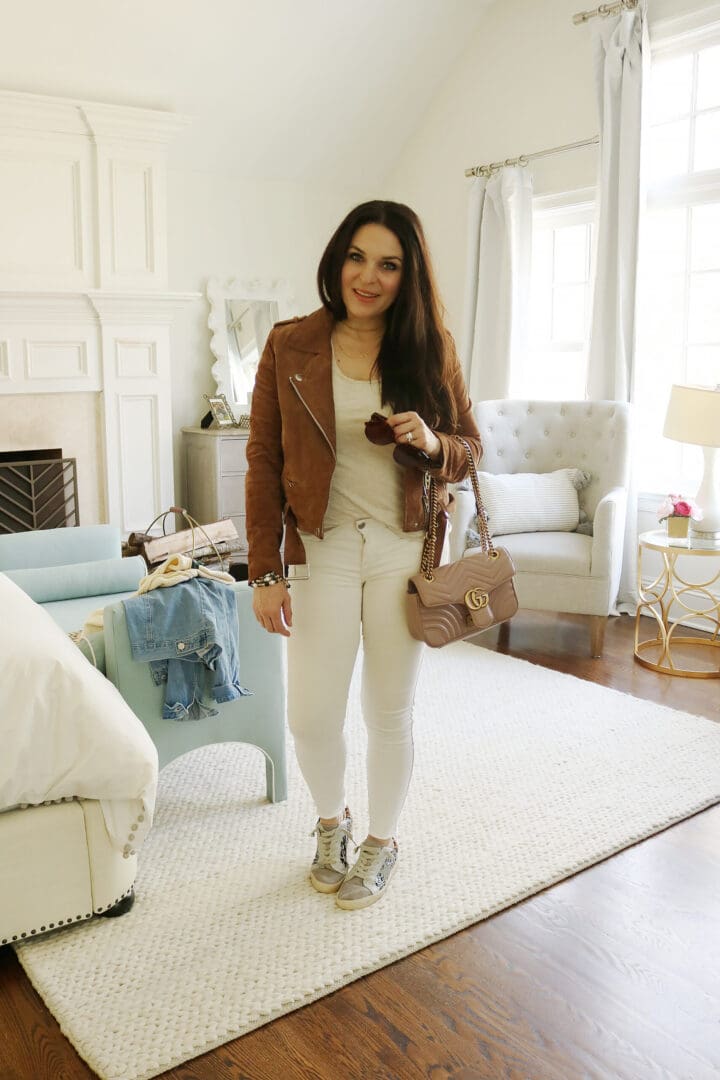 How To Wear A Suede Jacket  Winter to Spring Transition Look
