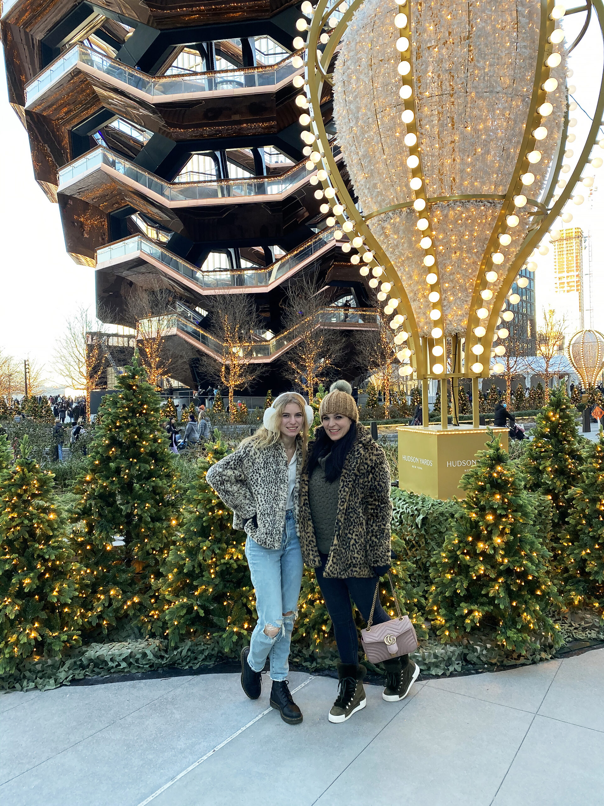 Christmas in New York City--Our Favorite Things to Do in New York City that will make your trip memorable, festive and of course magical! Hudson Yards Christmas Darling Darleen Top Lifestyle blogger